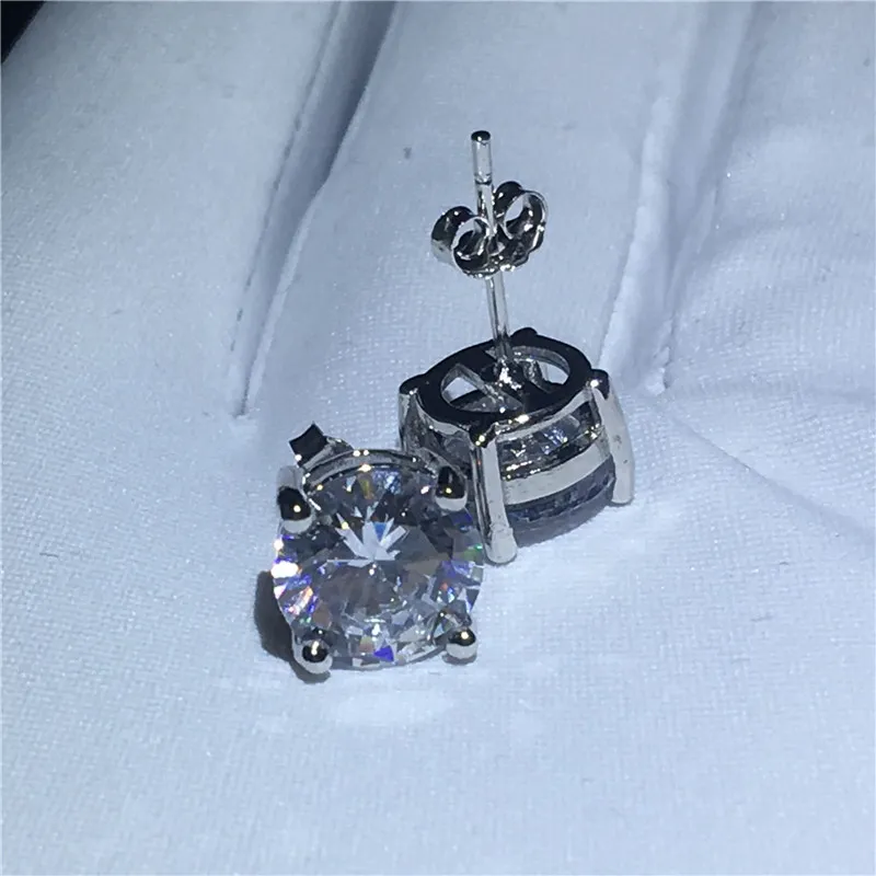 Tennis Earring 925 Sterling zilveren Diamond Cz Engagement bruiloft Stud Oorbellen voor vrouwen mannen Party Gift293B