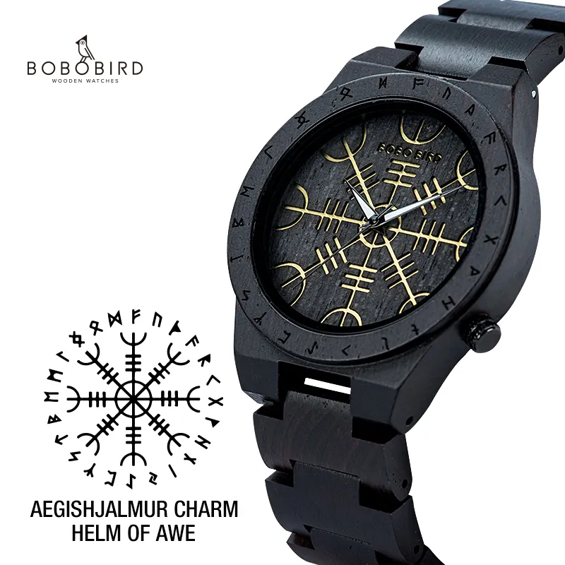Zegarek meski BOBOBIRD montre pour hommes en bois nouveau Design Unique montres-bracelets en bois de luxe relojes de hombre Support Drop L-T16281R