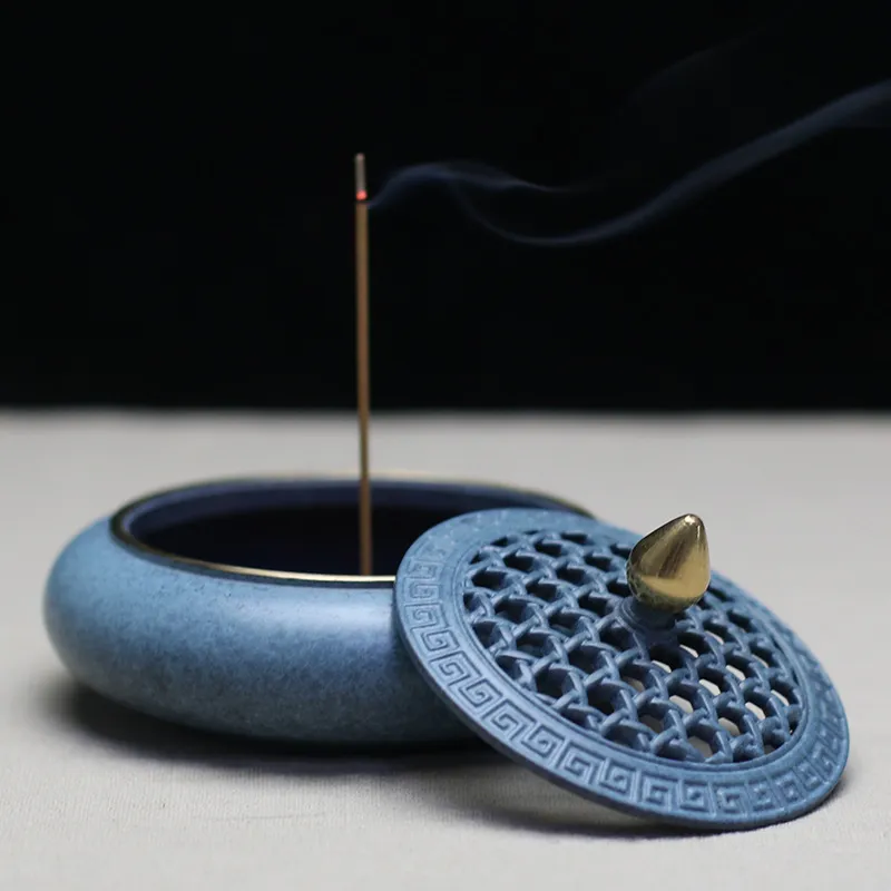 Incense burner stove censer holder pure copper tea ceremony sandalwood household indoor ornament air purification Buddhism