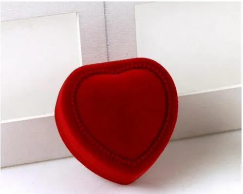 Boîte de bijoux en forme de coeur en velours Boîte à rotation en plastique Pliable pour le fiançailles Aneau de mariage Gift de la Saint-Valentin 218m
