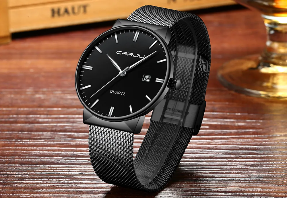 Cwp 2021 Crrju Fashion Casual Quartz Horloge Mannen Klassieke Zakelijke Luxe Pols Rvs Relogio Masculino Heren Watches234C