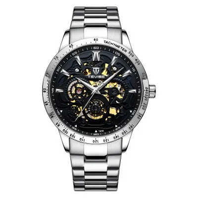 TEVISE Relógio Multi-função Automático Homens de Negócios Relógio Mecânico Tourbillon Oco Out Waterproof Sports Wristwatch269o