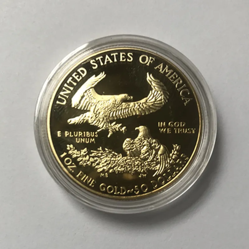 100 pz non magnetico freedom eagle 2012 distintivo placcato oro 32 6 mm statua americana bellezza libertà goccia monete accettabili