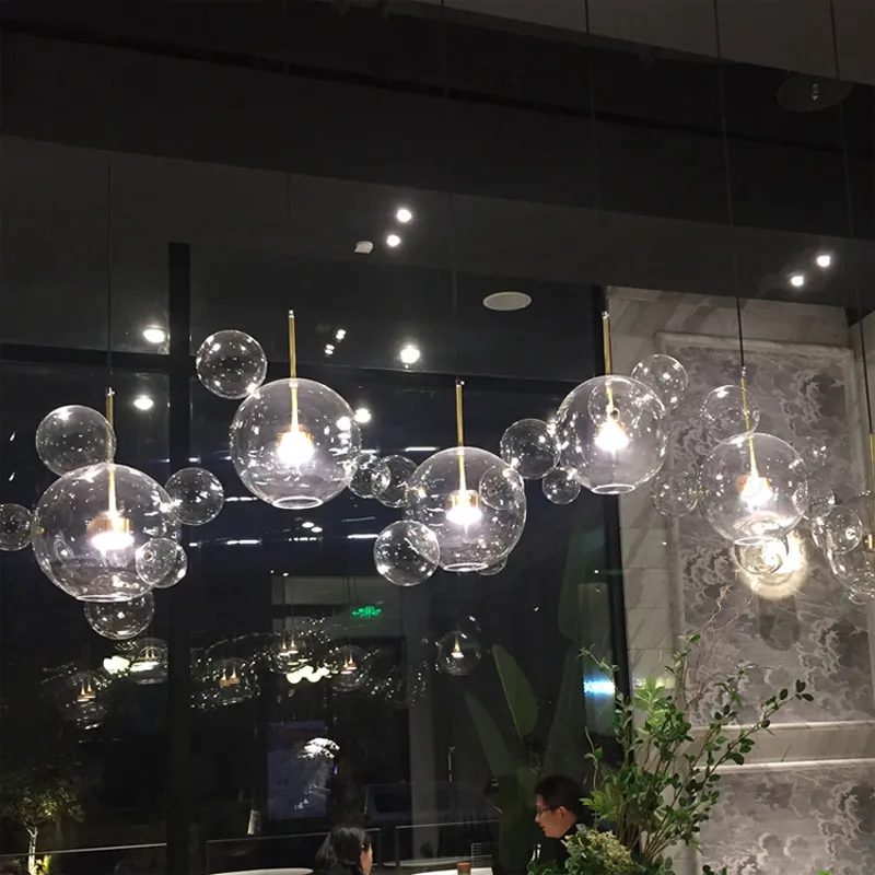 Berrak cam top oturma odası avizeleri art deco kabarcık lamba tonları avize modern kapalı aydınlatma restoranı iluminacao224m