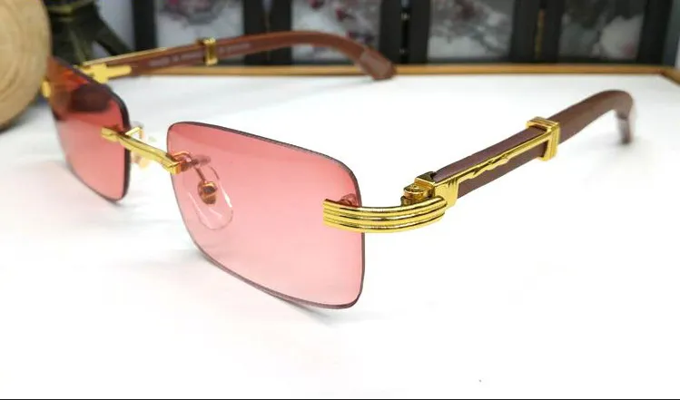 Heren dames zonnebril nieuwe mode sport hout gepolariseerde zonnebril goud en zilver frame retro vierkante lens wordt geleverd met box271i