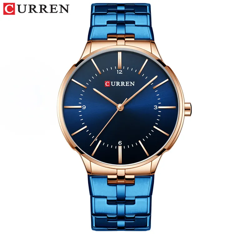 Toppmärke Curren Luxury Quartz Watches For Men Wrist Watch Classic Black Rostfri Steel Strap Men's Watch Waterproof 30M165J