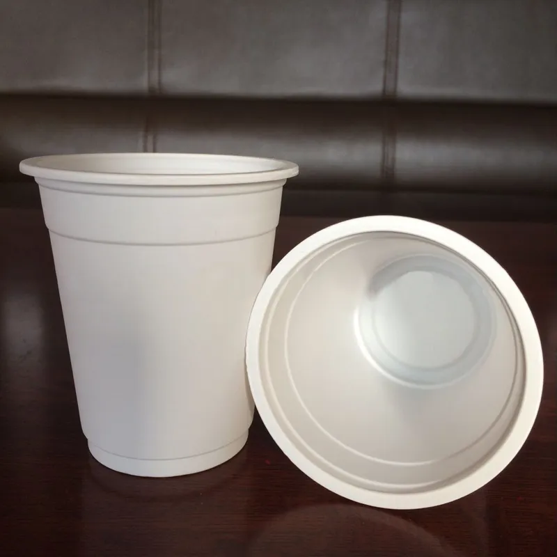 Tasses jetables dégradables de 220 ml, bouteilles d'eau dégradables en amidon de maïs, vaisselle d'hôtel et de restaurant, tasse jetable écologique TQQ BH1762