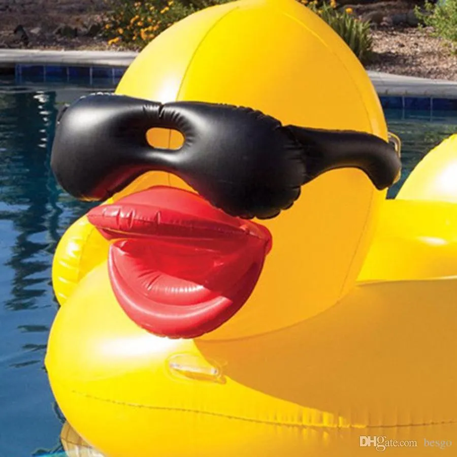 Opblaasbaar zwembad drijft vlotten zwemmen geel met handvatten dikker gigantisch PVC 82 6 70 8 43 3 inch eend zwembaden vlotterbuis vlot DH1136261G