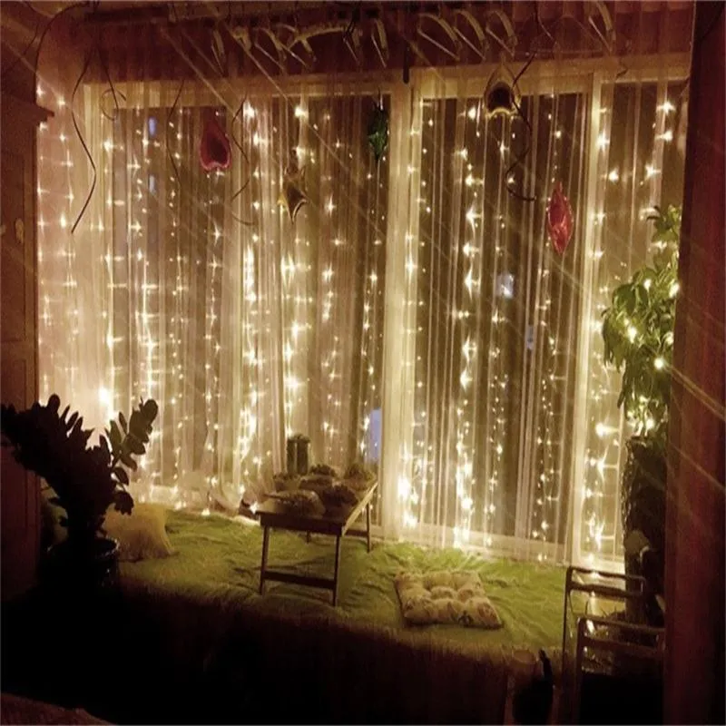 2x2 3x1 3x2 3x3 6x3m LED STRING LICHTEN Kerst Fairy Lights Garland Outdoor Home For Wedding Party Gordijn Garden Decoratie267H