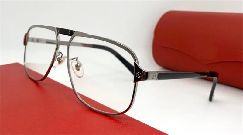 Nieuwe mode-ontwerper optische bril 0102 vierkant frame eenvoudige retro-stijl transparante lenzen kunnen worden uitgerust met gla263S op sterkte