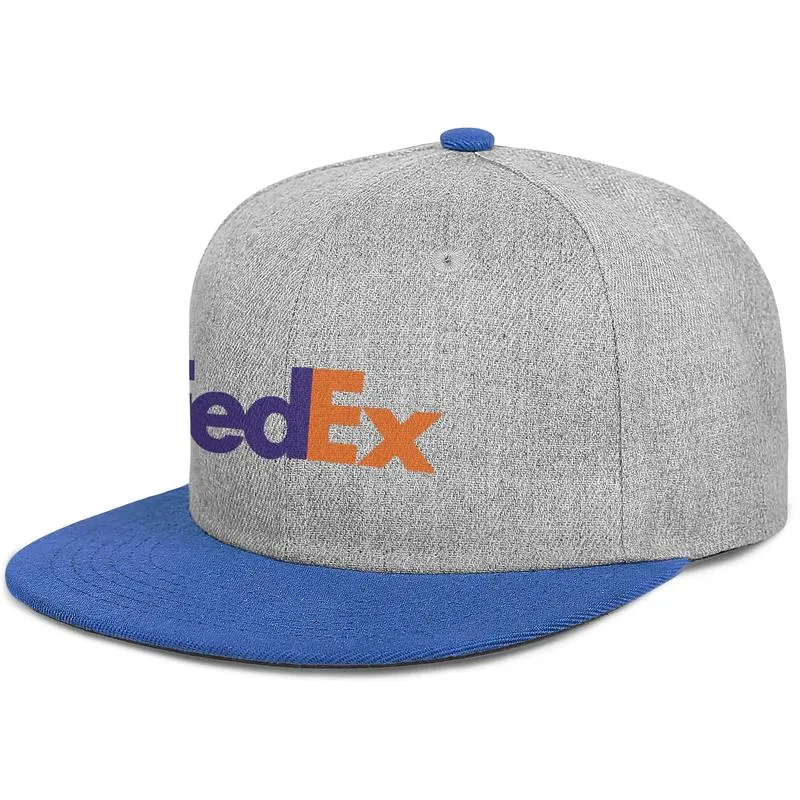 Fedex Federal Express Corporation Logo Niebieskie męskie i damskie Snap Backflat Brimcap Baseball Style Dostosowane dostosowywane czapki G3917833