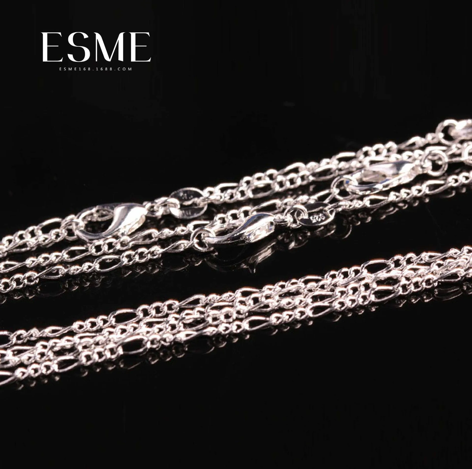 2mm Figaro Chain 925 Sterling Silver Jewelry Necklace Chains with Lobster Clasps Size 16 18 20 22 24 26 28 30 Inch3397