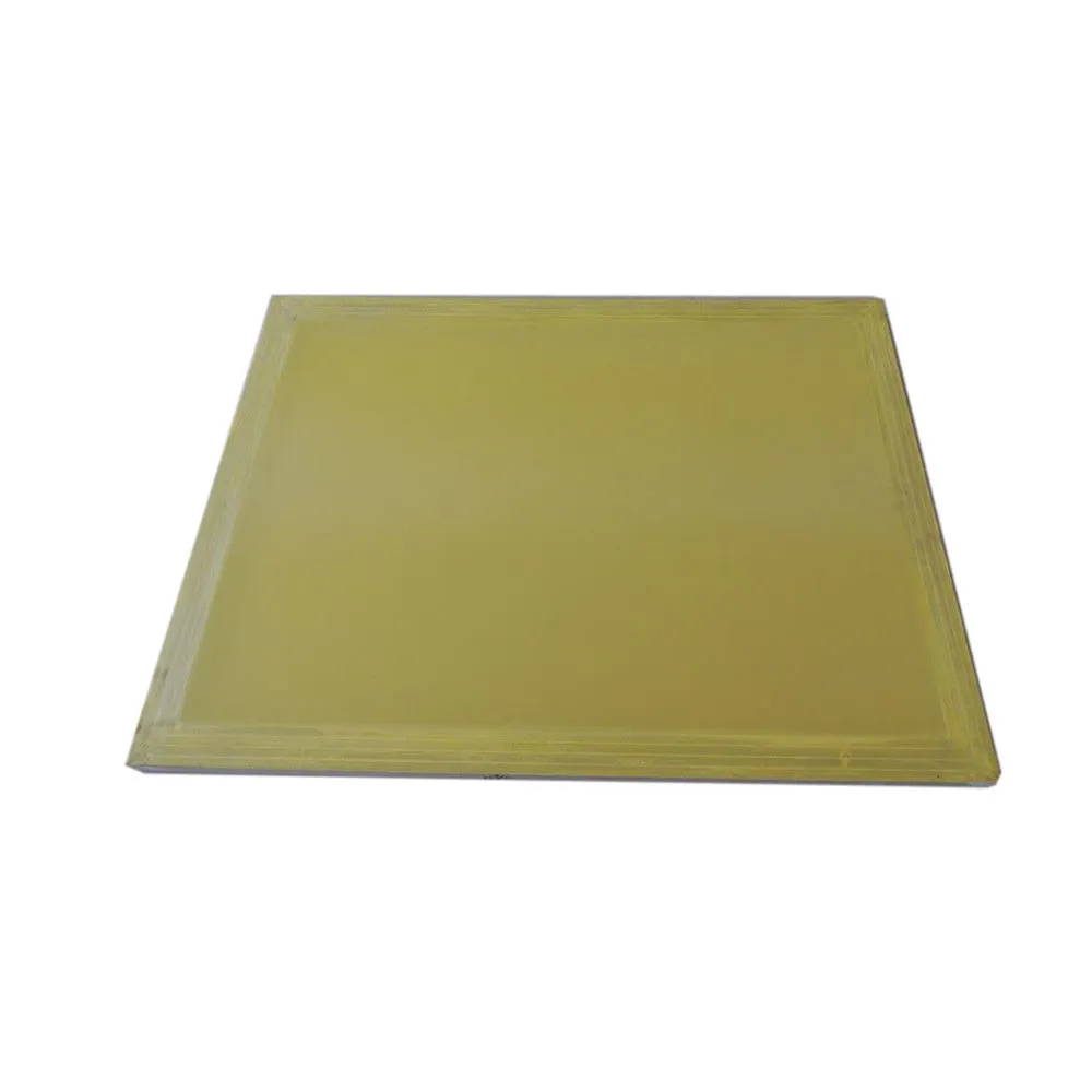 Quadro de impressão de tela de alumínio 43 31cm esticado com malha amarela de poliéster com impressão de seda branca 120T para placa de circuito impresso T2005253K