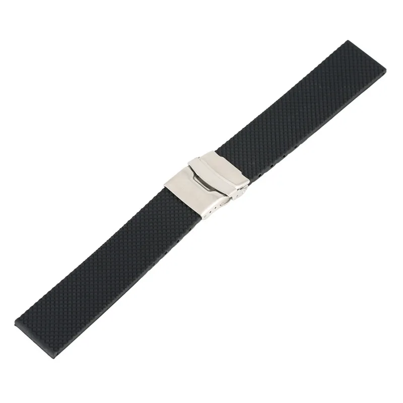 18202224mm zwartblauw waterdichte siliconen band rubberen horlogeband duiker vervangende armband riem veerstaven recht uiteinde3328873231E