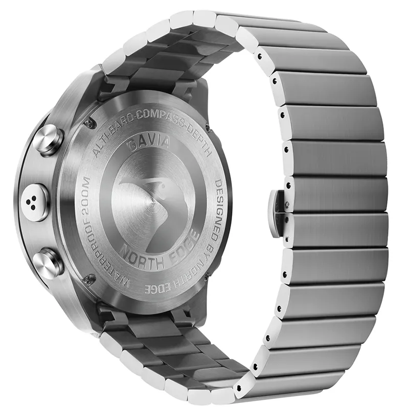 Heren Duiksport Digitaal horloge Herenhorloges Militair Leger Luxe Volledig staal Zakelijk Waterdicht 200m Hoogtemeter Kompas NORTH EDGE L274G