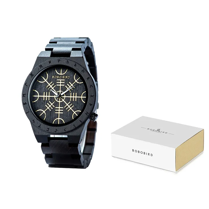 Zegarek meski BOBOBIRD montre pour hommes en bois nouveau Design Unique montres-bracelets en bois de luxe relojes de hombre Support Drop L-T16281R