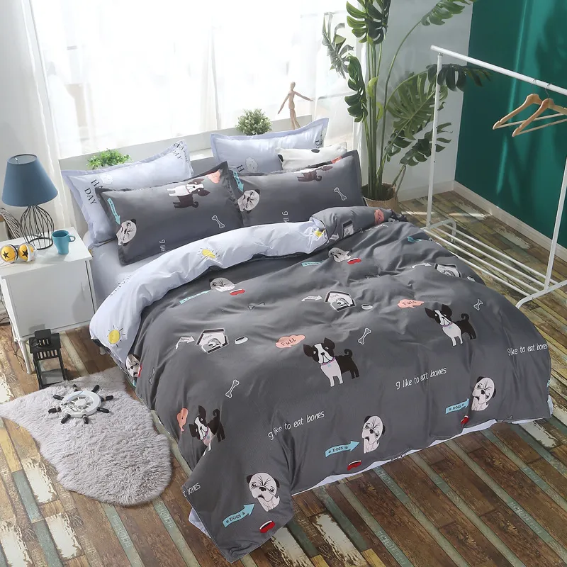 Geometrisk vinterbäddsuppsättning Flanell Fleece Home Däcke Cover Set 4sts Varma sängkläder Pastoral Caroset Star Bed Linen Set258T