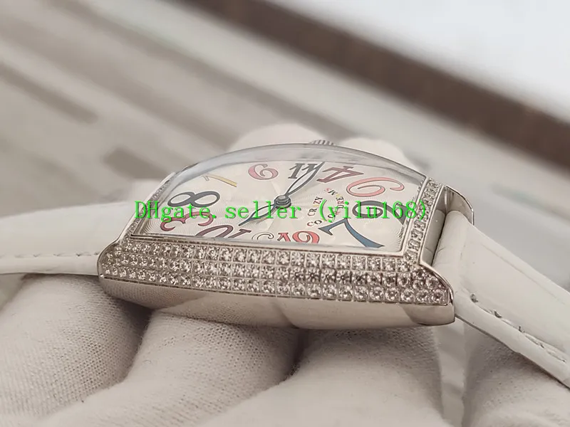 豪華な新しい33mmクレイジーアワー7851 8880自動ジプソフィラダイヤモンドダイヤルケース女性革ストラップ高品質の女性時計236s