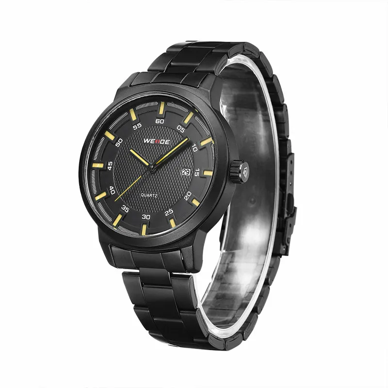 WEIDE Men watch Business Brand Design Military Black Stainless Steel Strap Men Digital Quartz Wrist watches Watch buy one get 232v