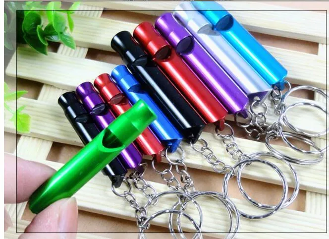 Small Dog Aluminum Alloy Outdoor Survival Whistle for Training Dogs Campaign Mountaineering Exploring Random Colors