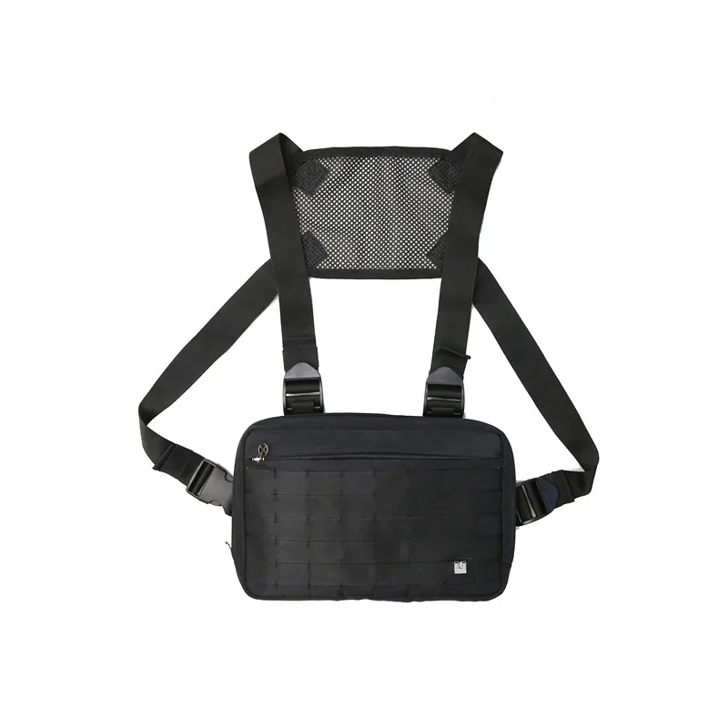 Waist Bags Cross Body Chest Rig Bag Streetwear Black Hip Hop Fanny Pack Men Adjustable Tactical Kanye Packs1262y
