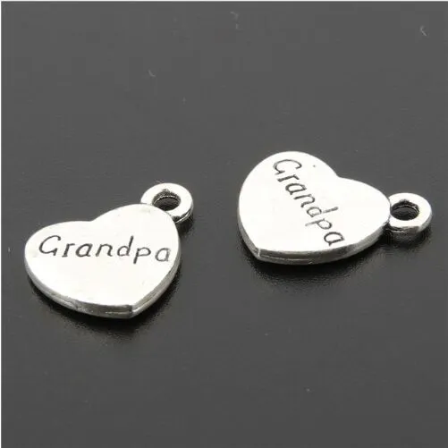 100 pz Argento Antico Mamma Papà Figlio Cuore Charms Membro della Famiglia Pendenti con gemme e perle Bracciale Collana Festival Creazione di Gioielli Accessori FAI DA TE 17201q