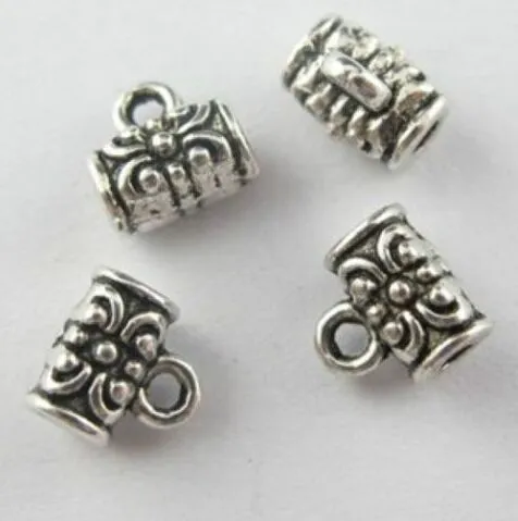 Silver Plated Bail Spacer Beads Charms pendant For diy Jewelry Making findings 5x7mm3283