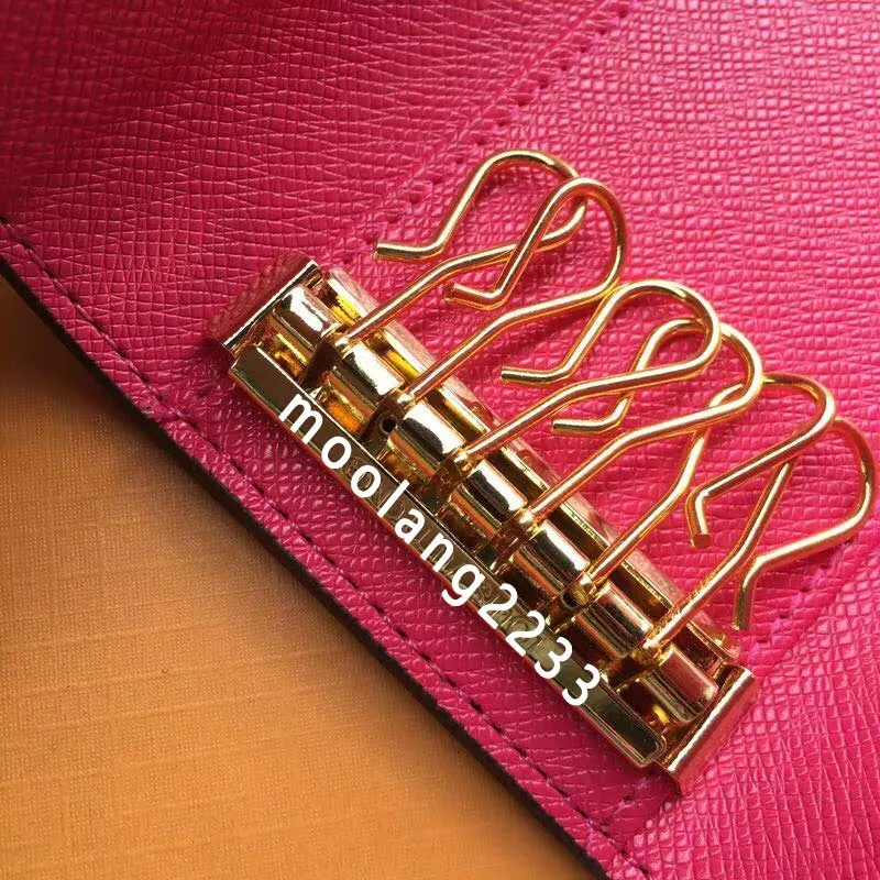 Homens chave titular clássico luxo chaveiro mulheres designer bolsa chave marca portachiavi di lusso saco 6 porta-chaves de alta qualidade pequeno rec221p