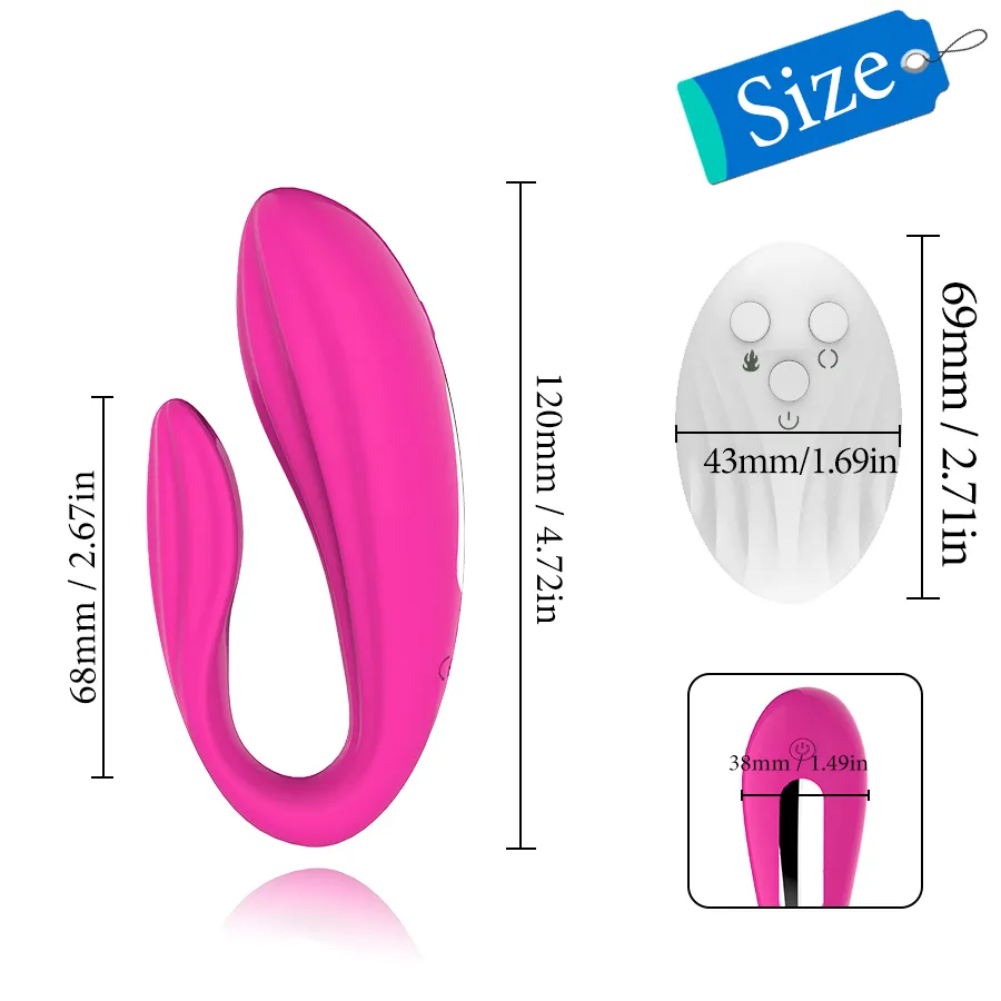 FLXUR 10 modos vibrador para parejas G-Spot Stimulate U Type Wireless Silicone Dildo Bragas Mujer Masturbarse Sex Toy para adultos Y201118