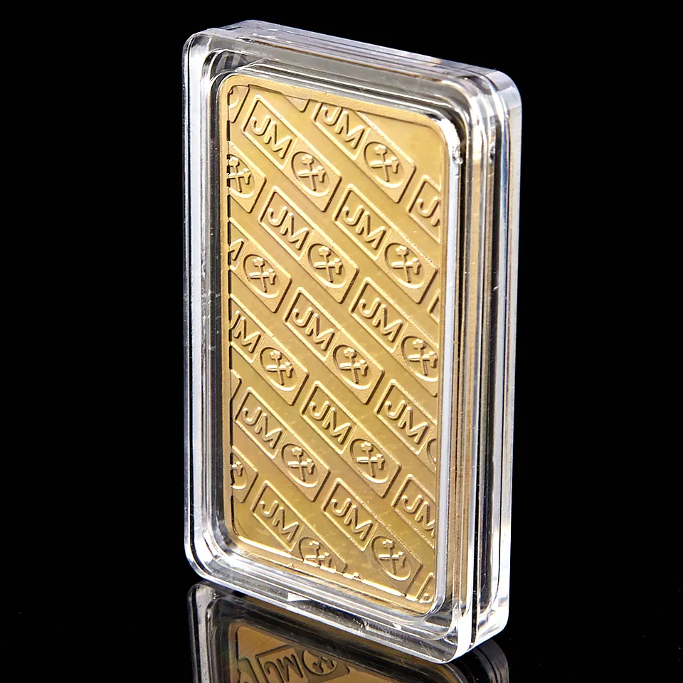 O Johnson Matthey JM Gold Bullion Craft Souvenir Bar com Número de série a laser7131985