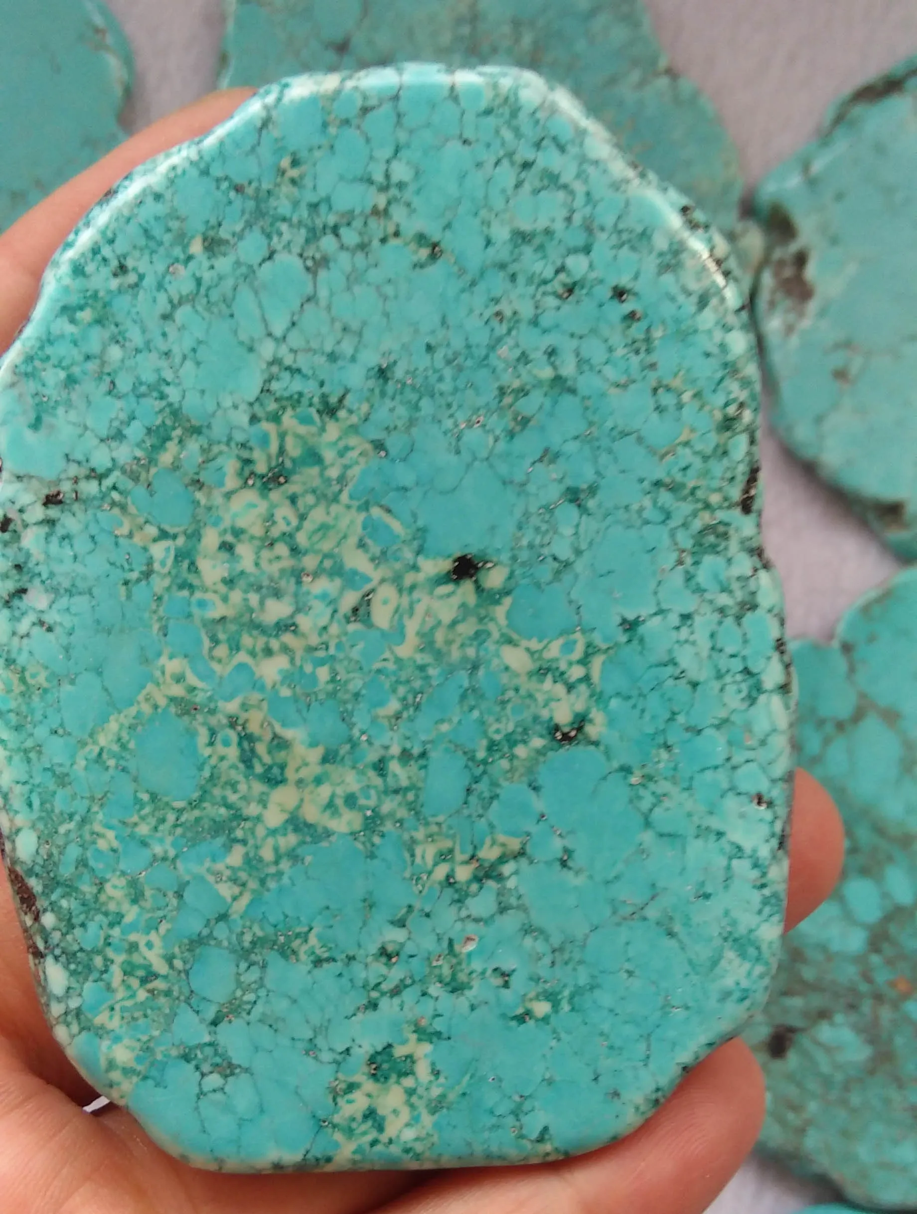 5st Turquoise Slab Turquoise Stone Cabochon Card Slab Form Venes Plat Nuggets Bead Hitta 30-100mm4 High Quality2256