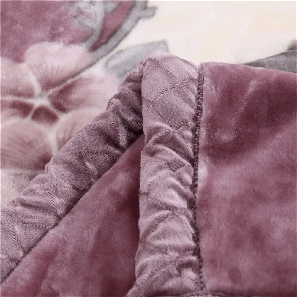 ダブルベッド冬のベッドリネンのための超柔らかい暖かいふわふわした毛布ダブルレイヤーラシェルミンクブランケット厚い1189l