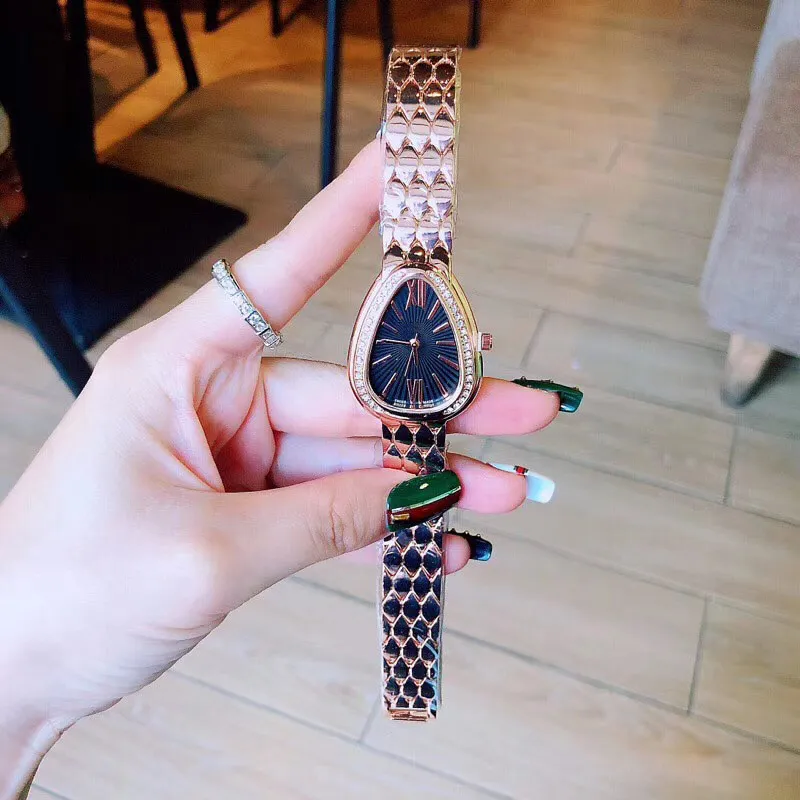 Luxury Women Watches Top Brand Diamond Oval Dial Dell Dress Female Quartz Lady Watch rostfritt stål Band armbandsur för Ladies Girl 285Z