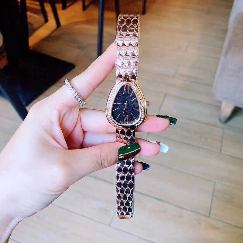 Mulheres de luxo relógios marca superior diamante oval dial vestido feminino quartzo senhora relógio banda aço inoxidável relógios de pulso para senhoras menina 285z