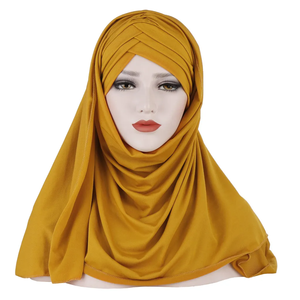 10 pz/lotto Misto Solido Pianura Hijab Sciarpa Cap Donne Testa Indossare Cappello di Colore Solido Pieno Coverag Sciarpe Musulmane Islamiche