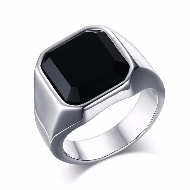 Достойное черное сердоликовое кольцо из нержавеющей стали с золотой квадратной печаткой для мужчин, кольца на мизинце, мужское богатство и богатый статус, ювелирные изделия274H