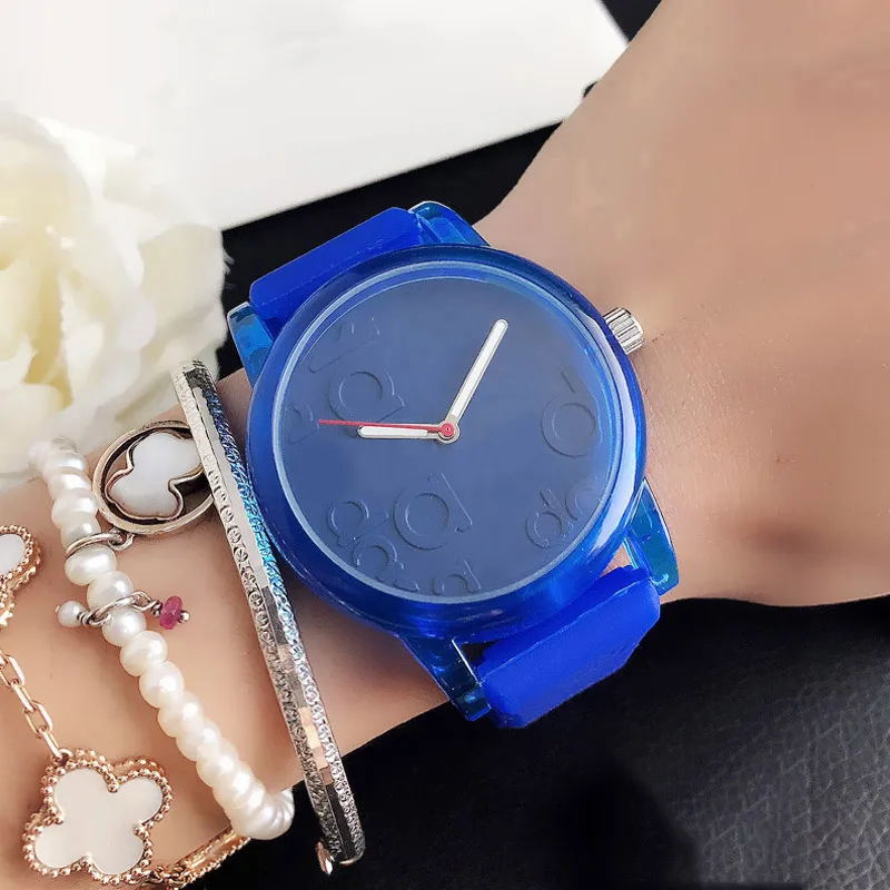 Markenuhren Damen Mädchen Stil Zifferblatt Silikonband Quarz-Armbanduhr A22267N