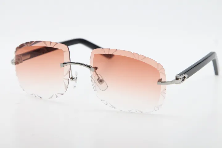 designer che vende occhiali senza montatura taglio diamante moda marmo aztechi braccia occhiali da sole 3524012-B occhiali in metallo maschio e femmina UV400248K
