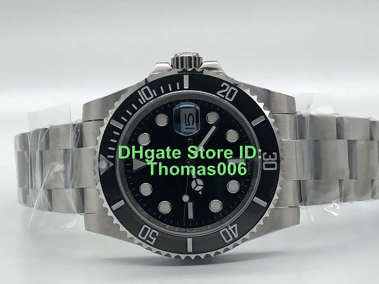 Relógios de alta qualidade 116610 116610LN Automatic Black Dial Ceramic Bezel Mens Watch 316L Aço Inoxidável Mens Relógios 40mm292Z