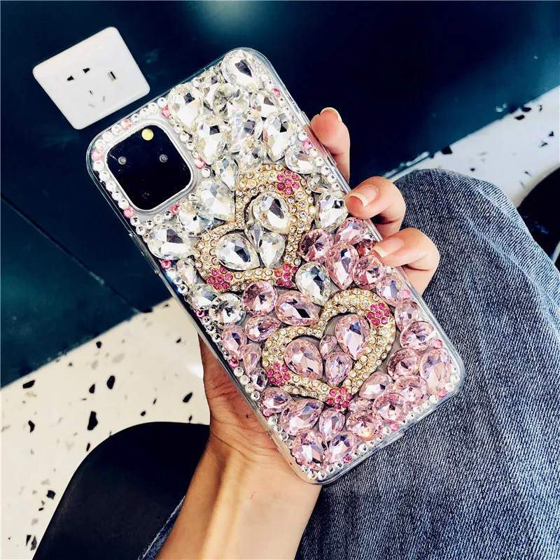 iPhone11の高級デザイナーダイヤモンド電話ケースMax XS XR 7 8Plus Crystal Gradient Full RhinestoneバックカバーSAMSUNG S102624536