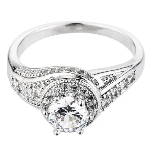 10 szt. Luckyshiine 925 Srebrne kobiety kryształowe obrączki z cyrkonem unikalne vintage wakacyjne pierścionek z prezentem biżuteria new223l