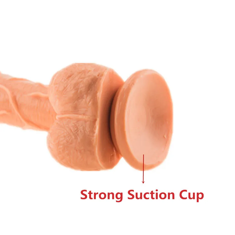 19CM Realistic Dildo Silicone Big Glans Penis Dong with Suction Cup For Female Masturbator Adult Sex Toy for Lesbian Y2004108513893