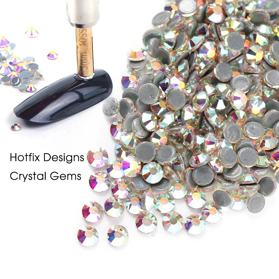 lot 3D Crystal Strass Fix Fix Rhinestone Iron on Nails Decoration Garment Flatback Glass Stone DIY Associory6637031