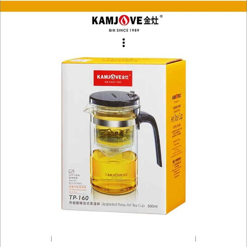 Kamjove-TETERA desmontable y lavable, taza elegante de calidad, juego de té y tetera resistente al calor, taza delicada, arte del té pot316L