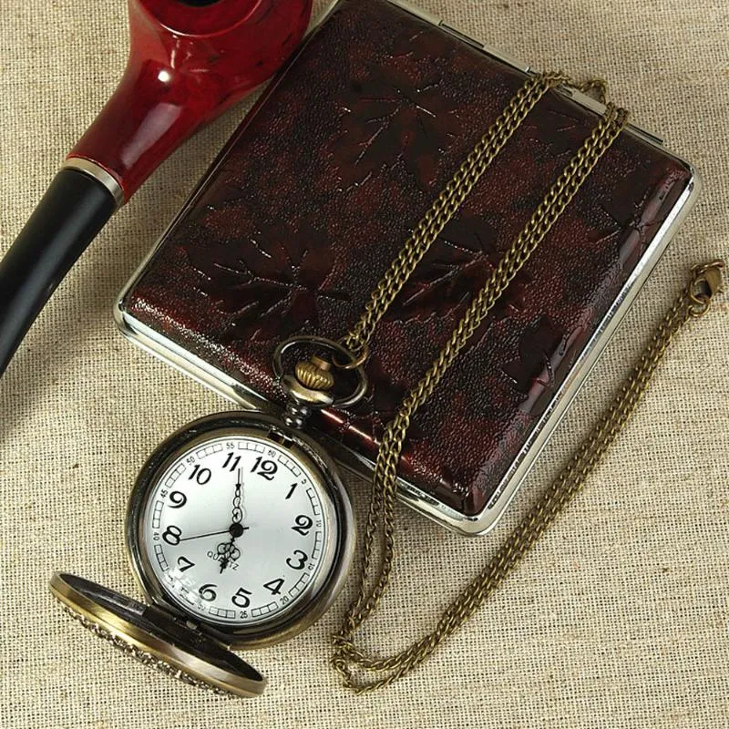 Orologi da tasca Fob Vintage tono bronzo ragnatela design pendente a catena vita orologio da uomo impermeabile regalo di anniversario di compleanno 279Z