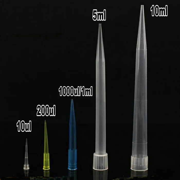 Suministros de laboratorio 10ul 200ul 1000ul 5ml 10ml PP puntas de pipeta de plástico para pruebas microbiológicas puntas de pipeta/punta de pipeta desechable