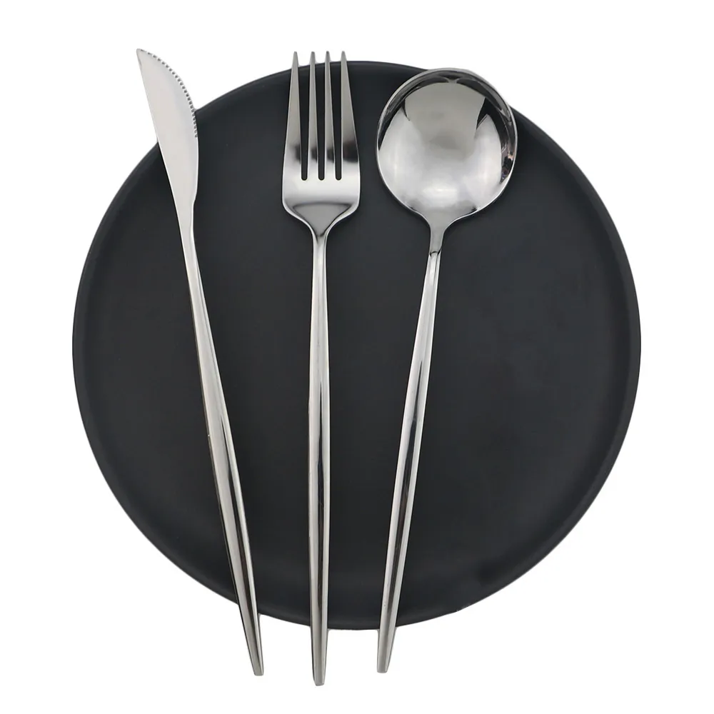 3 pièces/ensemble dîner couteau fourchette cuillère vaisselle argenterie 304 acier inoxydable vaisselle maison fête coloré couverts ensemble de couverts