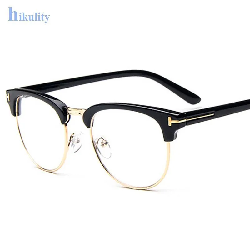 Mode lunettes de soleil cadre clair myopie cadre clair lunettes femmes hommes monture de lunettes or clair lentille verre optique Lunette