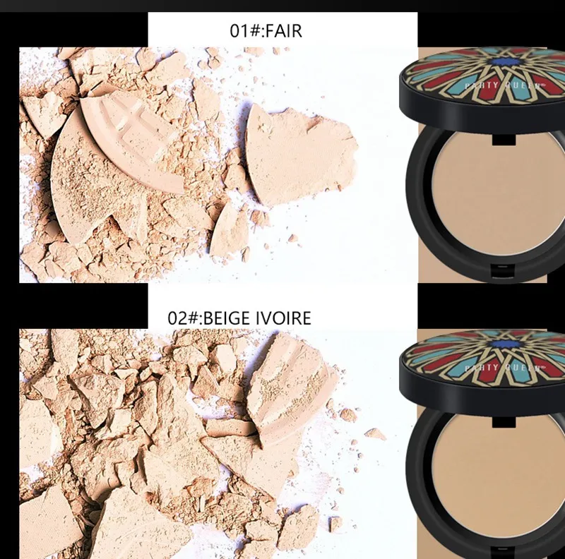 PartyQueen Mineral Setting Powder Lasting Silk UV Pressed Powder Foundation Oil Control Soft Comfortable Extreme Control Face Makeup