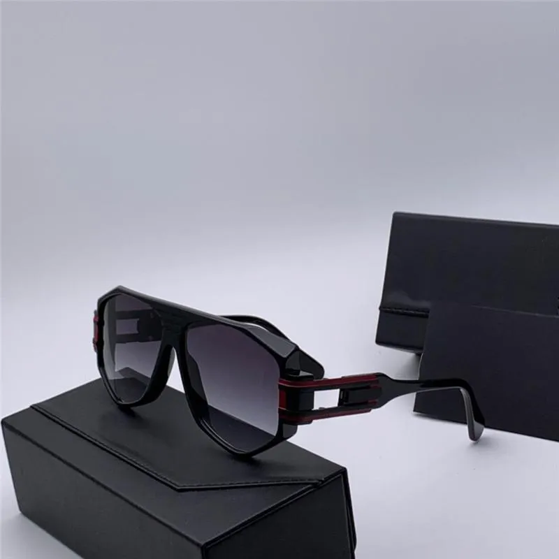 Nya populära män pilot solglasögon 163 Rectangular Hollow Frame Fashion Simple Design Style med originalglasögon CASE264C